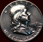 Uncirculated Proof 1960 Philadelphia Mint Silver Franklin Half — photo 1