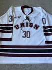 Game Worn Union College used Brandon Snee 2000 Era ECAC Goalie Hockey Jersey 58G