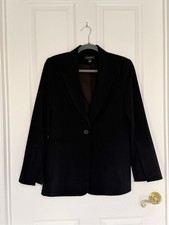 Halogen Black Blazer M Split Sleeve Corporate Chic Quiet Luxury