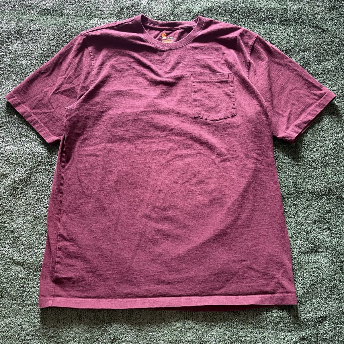 ΠΚΑ マルーン XL シャツ Carhartt K87 XL Tall Workwear Pocket T-Shirt Maroon Original Fit