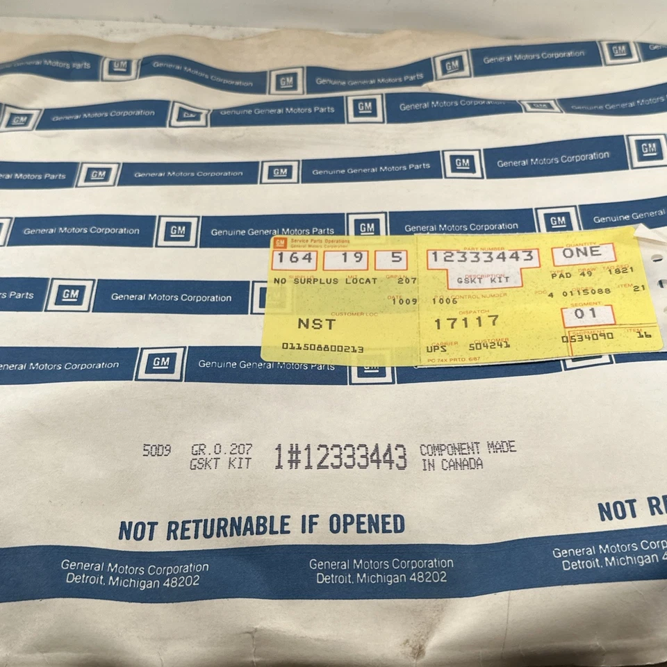 Nuevo OEM GM 12333443 Buick PONTIAC OLDS CHEVROLET 3.3L V6 JUEGO DE JUNTAS DE CUBIERTA DE DISTRIBUCIÓN Foto 2 de 4