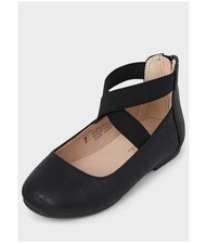 Children  s Place Toddler Girls Cross Strap Ballet Flats - Black 5