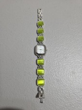 Analog Lime Green, Jeweled Wrist Watch with Quartz Movement - Untested #2
