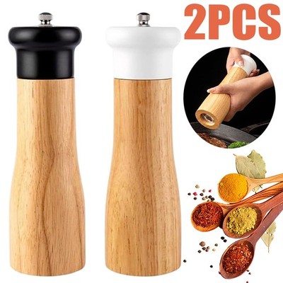2er Salz und Pfeffermühle Akazienholz 22cm Einstellbarem Keramik Pepper Grinder