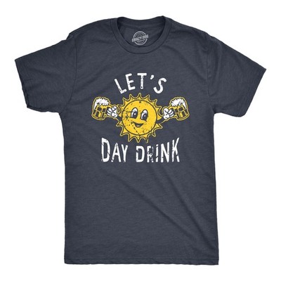Mens Lets Day Drink T Shirt Funny Drunken Sunny Booze Drinking Tee for Guys