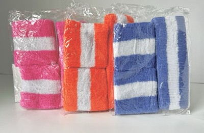 New Sweatband Set Headband Wristbands Chse Clr Pink Blue Orange Retro 80s Style