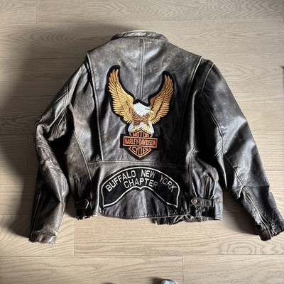 Vintage Thinsulate FMC Harley Davidson Leather Biker Gang Jacket Medium FMC
