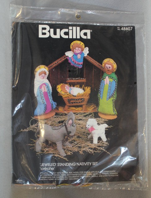 Vintage Bucilla Felt Nativity Set 9 Pc Kit Jeweled Creche Baby Jesus Christmas For Sale Online Ebay
