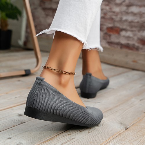 Scarpe basse donna casual traspiranti tacchi bassi scarpe piatte donna lavora a maglia nuove - Foto 6 di 46