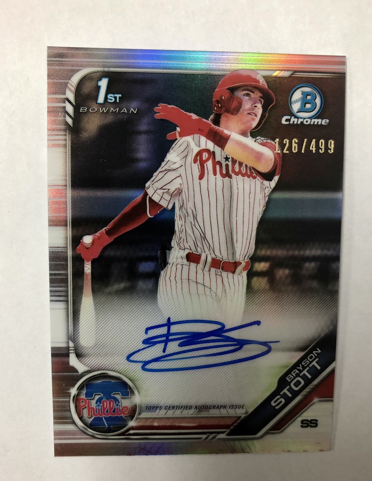 2019 Bowman Chrome Draft Bryson Stott 1st BC Refractor Auto #/499