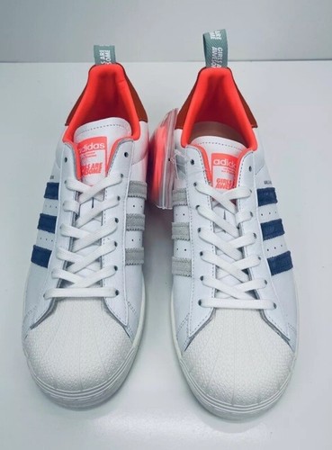 Adidas Superstar Shoes 10 1/2 Men’s Girls Are Aweson Originals White Orange New - Picture 8 of 12