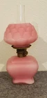 Pink Satin Cased Artichoke Style Shade Miniature Oil Lamp Smith 1 Fig.  385