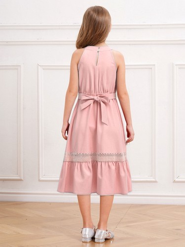 Kids Girls Dresses A-line Sundress Sleeveless Dress Party Outfits Boho Costume - Picture 32 of 74
