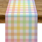 Pudodo Easter Buffalo Plaid Check Table Runner Spring 13" x 72", Multi Colors 