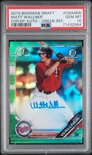 2019 MATT WALLNER BOWMAN CHROME GREEN REFRACTOR  1ST AUTO AUTOGRAPH /99 PSA 10