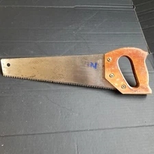 Irwin Carpenter Saw 14", Wood Handle Vintage