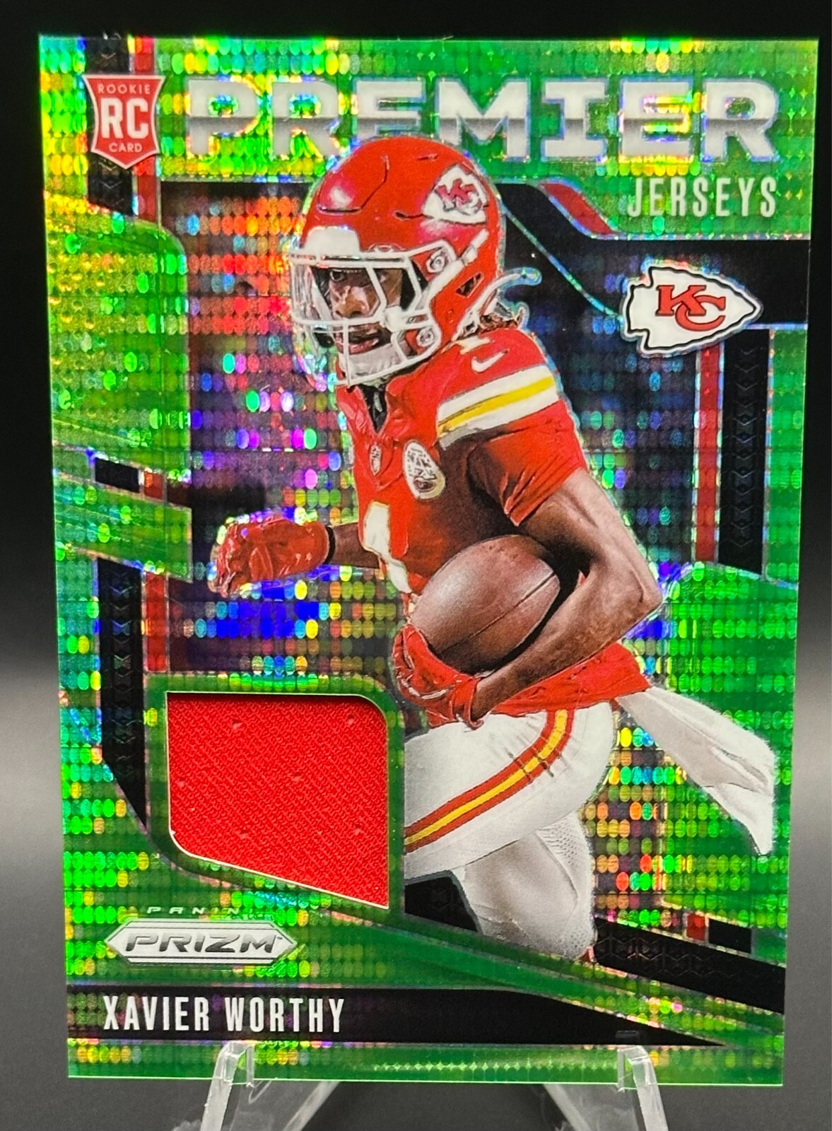 2024 Prizm - Xavier Worthy Premier Jerseys Green RC - Kansas City Chiefs #PJ-XWY