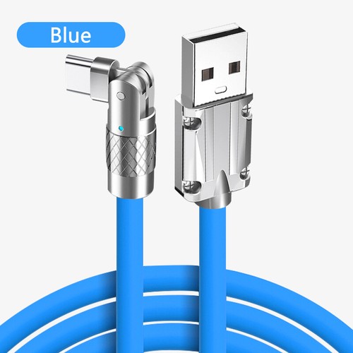 For iPhone 180° Rotating Fast Charge Cable Silicone Charging Data Cord Type C - Picture 11 of 15