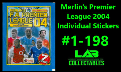 Merlin's Premier League 2004 Einzelsticker #1-198 Komplett Ihre Sammlung