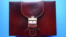 ROLEX Watch Box Case Brown Leather 71.00.04 Vintage Genuine No Inner #3