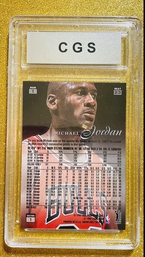 1996 97 FLAIR SHOWCASE GRACE ROW 1 MICHAEL JORDAN SEAT 23 FOIL CGS 9.5 MJ23 READ - Picture 5 of 6
