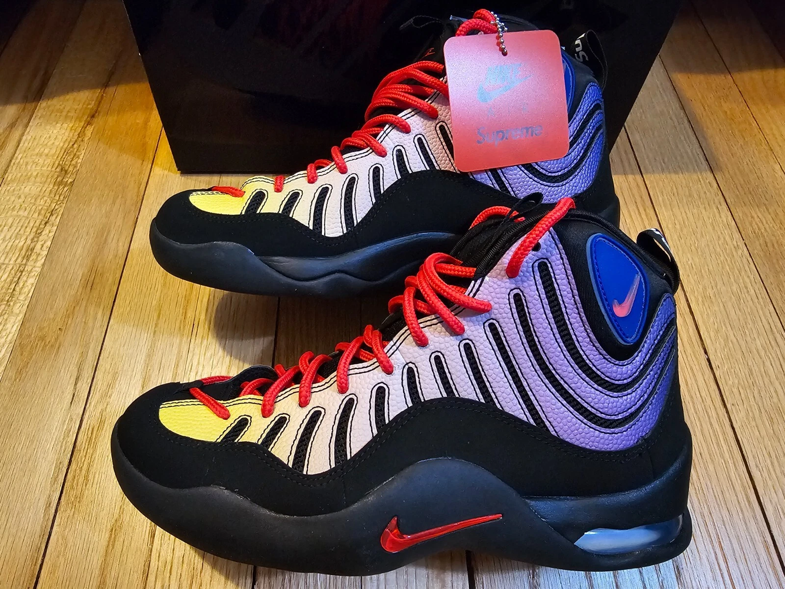 Baskets Supreme x Nike Air Bakin « noir dégradé » homme taille 8 NEUVES DX3292 001