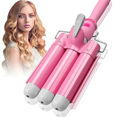 3 Barrel Curling Iron Wand Hair Waver Iron with LCD Display Ceramic Tourmaline