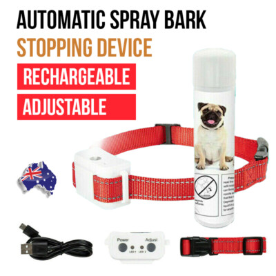 Dog Citronella Anti Bark Spray Collar Rechargeable Training Stop Barking  Humane Australia