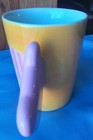 Piggy Mug 3D Indra Stoneware Hand Painted Pink Yellow — photo 5