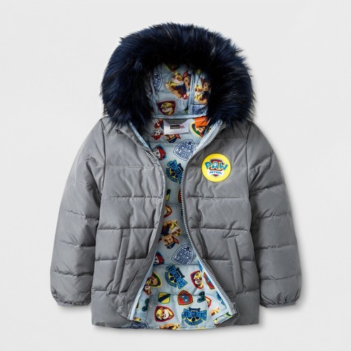 Toddler Boys' Paw Patrol Down Parka - Gray 12M