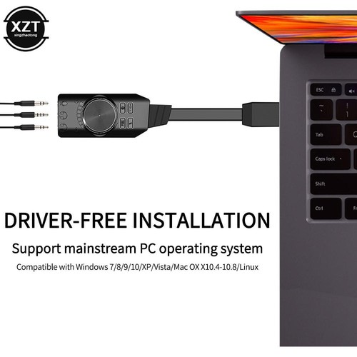 7.1 Channel USB External Sound Card for Pc Laptop Gaming Plug and Play - Imagen 4 de 24