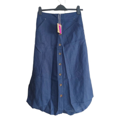 NWT Womens Size 4 Joules Orielle Navy Solid Woven Skirt with Patch Pockets NEW