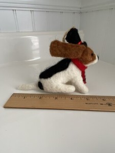 5” Boiled Wool Beagle Dog Christmas Ornament Figurine (Pier 1? or World Market?)
