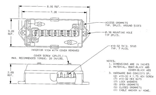6FT RV Trailer Cord 7 Way Plug Inline Junction Box 7-Pole Wiring Harness Kit - Picture 9 of 11