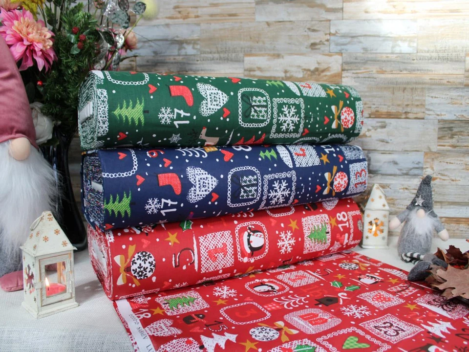 240cm Weihnachtsstoffe Popeline Baumwolle Stoff Baumwollstoff Meterware ÖKO-TEX - Bild 3 von 4