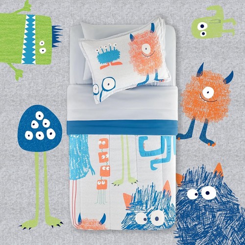Monster Print 7-Piece Kids Comforter Set - Full/Queen Bedding for Sweet Dreams - Picture 6 of 9