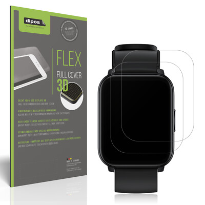 2x Full Cover Schutzfolie matt für Realme Watch S100 Panzerfolie Anti-Shock