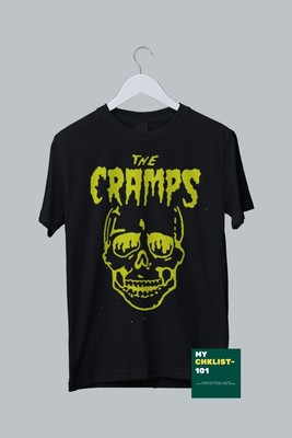 The Cramps XL Black T-Shirt  Pop Punk Rock Band Vtg Style Print 