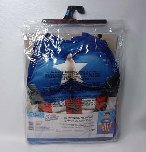 Amscan Marvel Avengers Captain America Muscle Shirt Child One Size Fits Most - Picture 2 of 10