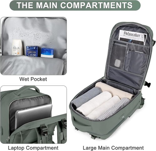 Travel Backpack For Women Men Airline Approved Carry On Backpack Waterproof US - 第 4/8 張圖片