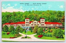 Postcard c1945 Hotel Summit Mt. Summit Art Tone Glo-Var Finish Uniontown PA A33