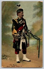Postcard Pipe Major - Royal Scots Fusiliers - Bagpipes