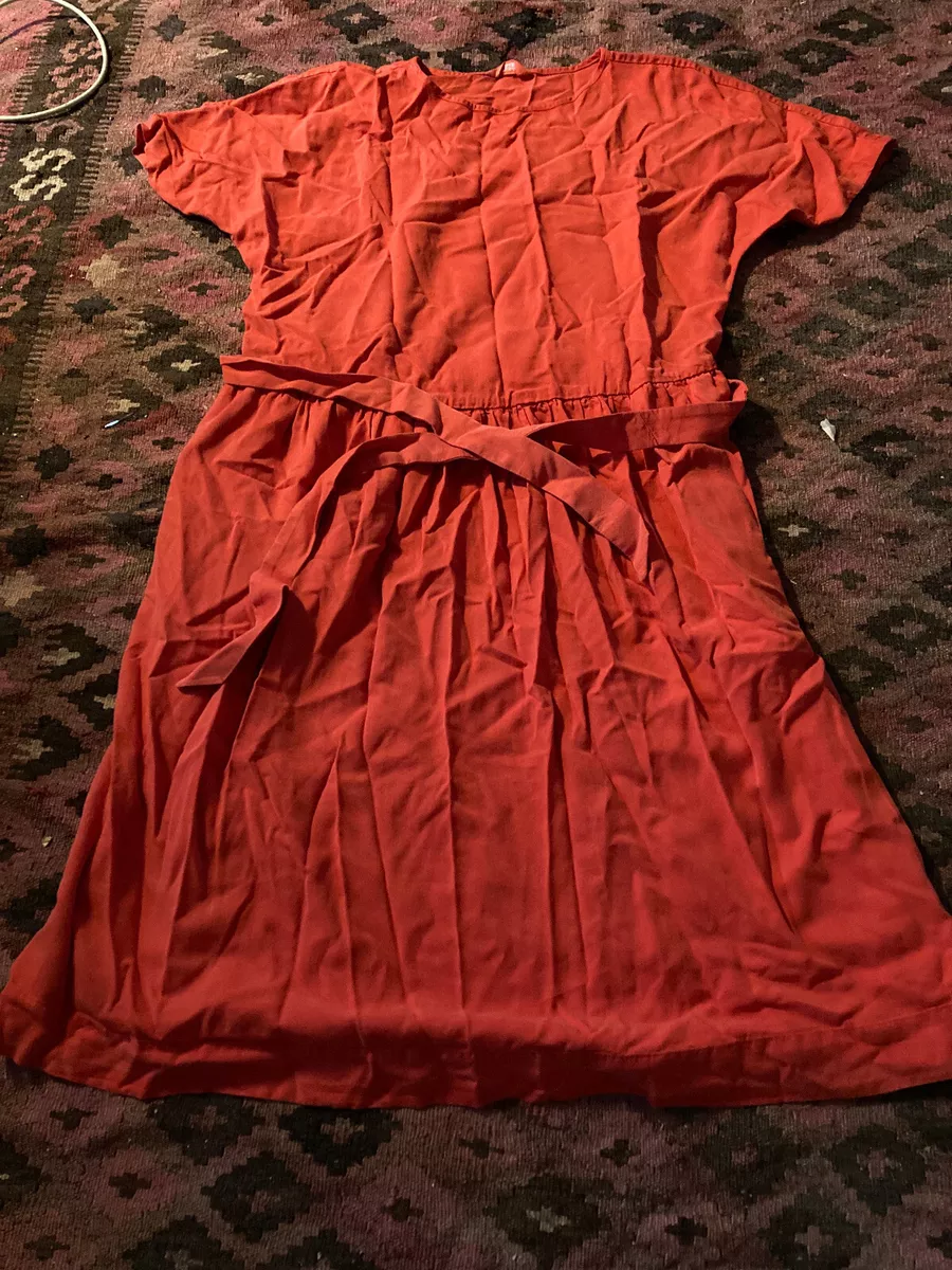 TOAST. Orange Soft Lyocell Side Tie Dress. Size 14