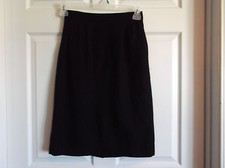 EUC Sag Harbor Womens 8 black wool skirt  blazer fully lined great suit   -