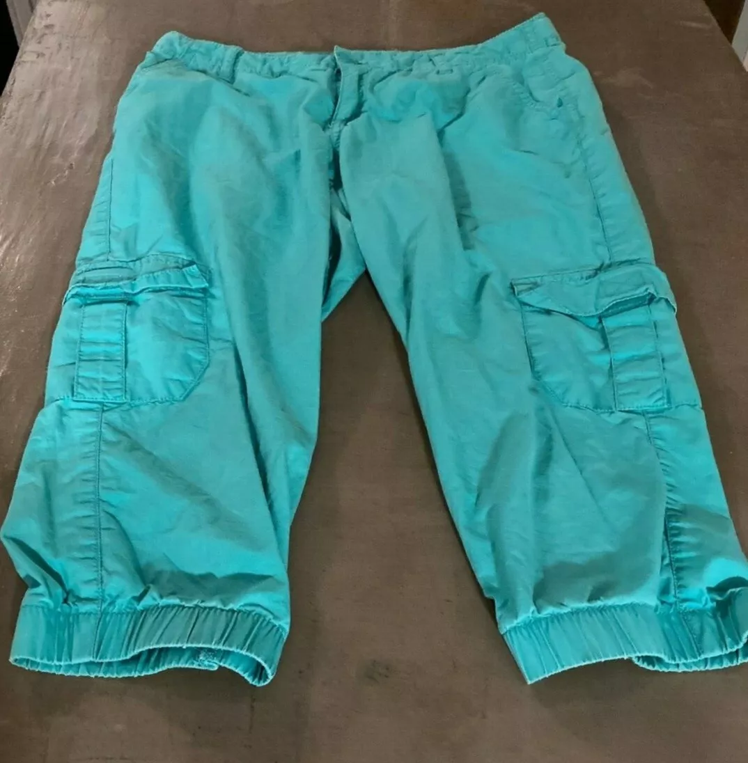 Girls Size 16 Teal/Aqua Capri Pants by SO (Kohls) Elastic bottom Adjust  Waist