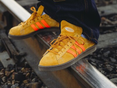 Adidas Campus 80 X Large Herren Wildleder Retro Turnschuhe - ALLE GRÖSSEN - Mesa Orange/Gummi