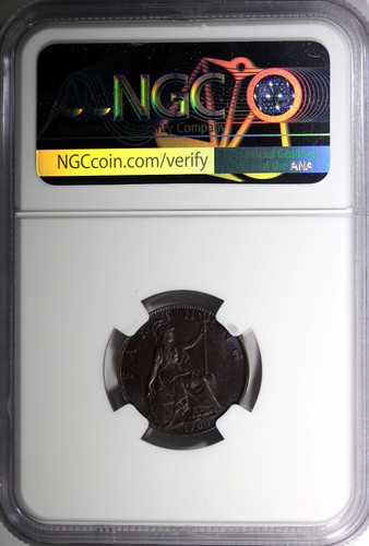 Great Britain Edward VII Bronze 1903 Farthing NGC MS65 BN Blackened KM# 792 (47) - Picture 3 of 5