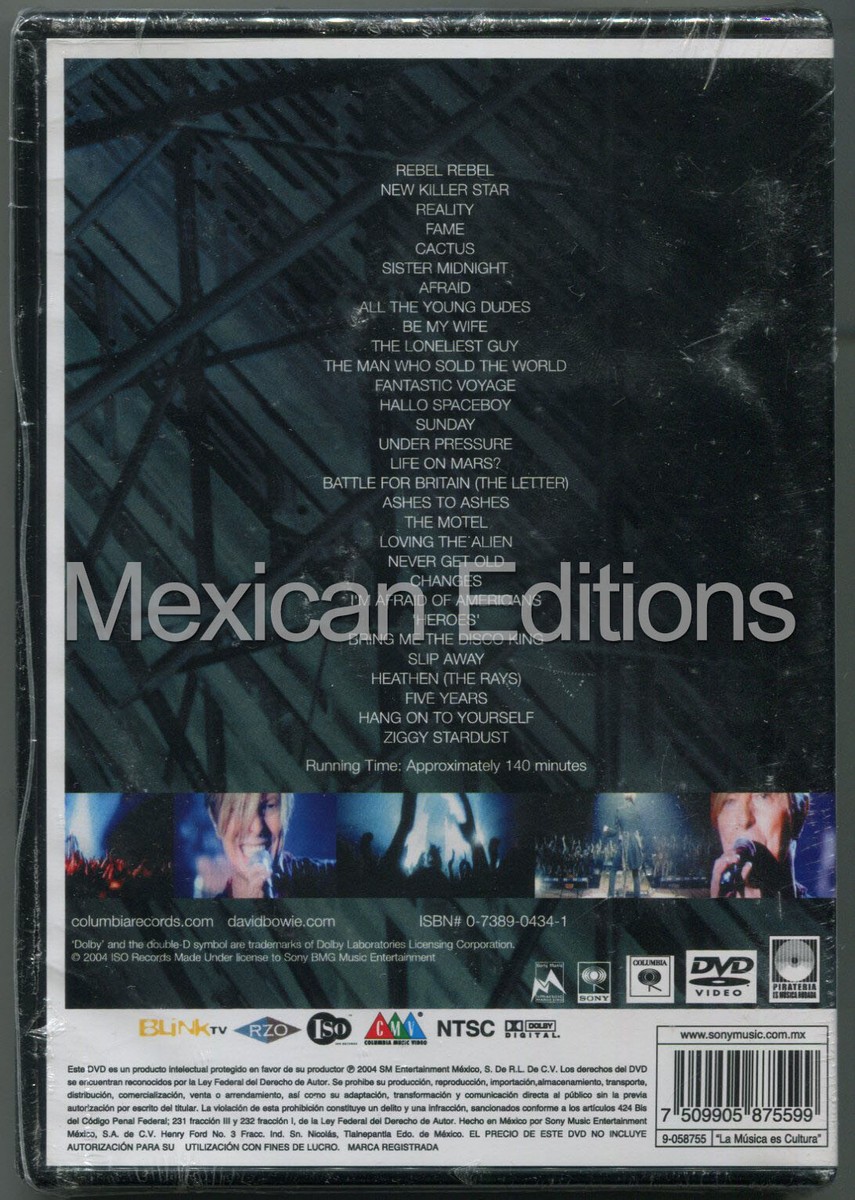 David Bowie A Reality Tour Live In Dublin Mexican Edition