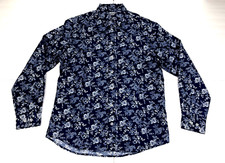 Nick Graham Everywhere Men s Blue Floral Modern Fit Button Up Shirt Sz M