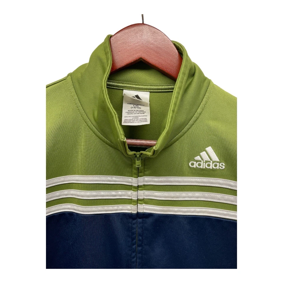 Chaqueta Adidas Mujer Grande Azul Verde Cremallera Completa Luz Foto 2 de 4